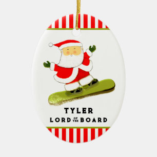 Funny Snowboarder Snowboarding Ceramic Tree Decoration