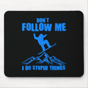 Funny Snowboarding Gift Men Women Cute Snowboarder Mouse Pad