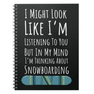 Funny Snowboarding Gifts For Him Snowboarder Humou Notebook