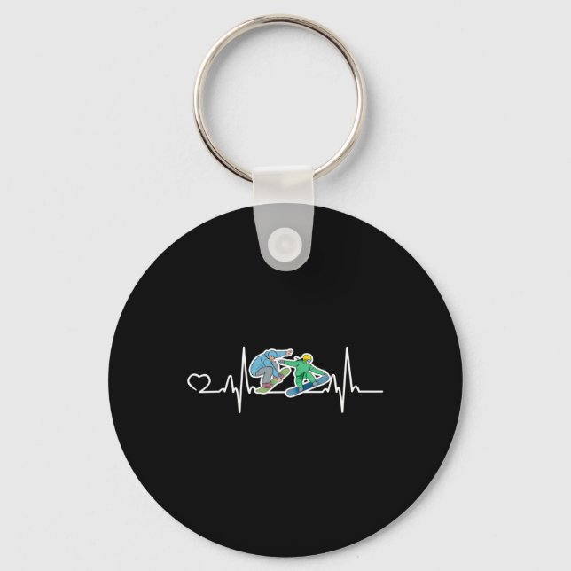 Funny Snowboarding Graphic Snowboarder Design  Key Ring (Front)