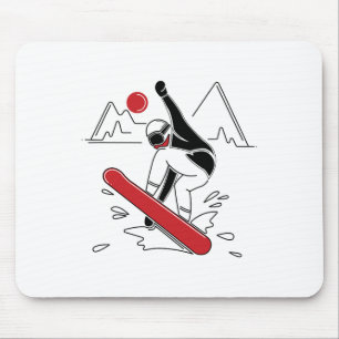 Funny Snowboarding Shirt - Snow Boarder Lovers Gif Mouse Pad