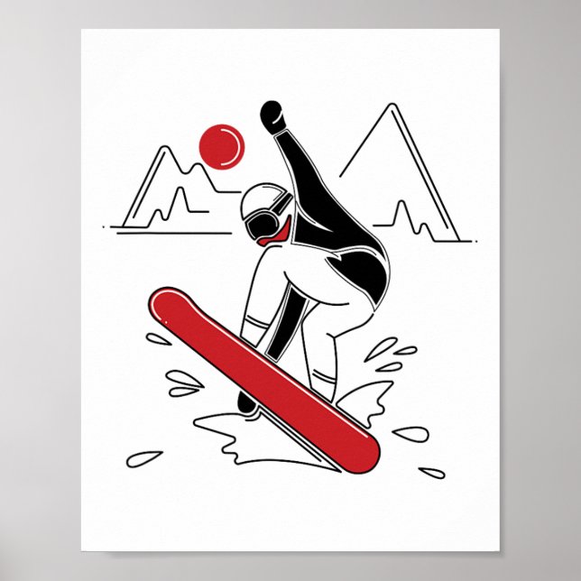 Funny Snowboarding - Snow Boarder Lovers Gift  Poster (Front)