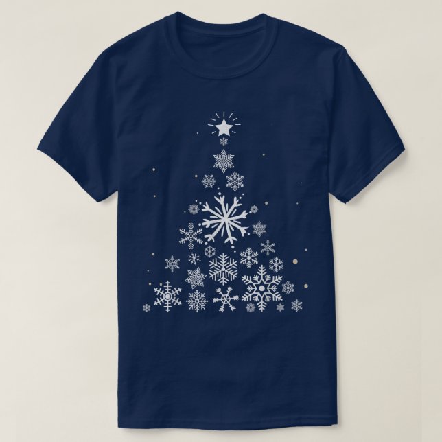 Funny Snowflake Lover Christmas Tree  T-Shirt (Design Front)