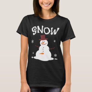 Funny Snowman And Snow Blower Matching Couple Chri T-Shirt