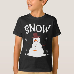 Funny Snowman And Snow Blower Matching Couple Chri T-Shirt