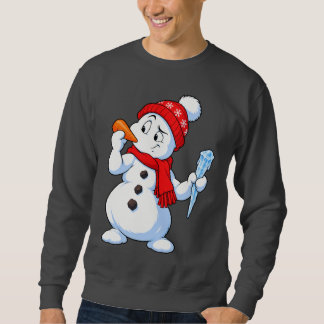 Funny Snowman Carrot or Icicle Nose Winter Humour Sweatshirt