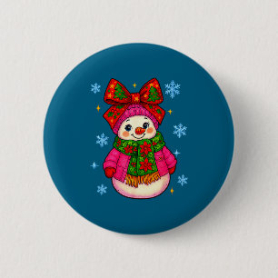 Funny Snowman Christmas Costume Cute Toddler Girl  6 Cm Round Badge