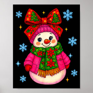 Funny Snowman Christmas Costume Cute Toddler Girl  Poster