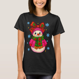 Funny Snowman Christmas Costume Cute Toddler Girl  T-Shirt