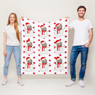 Funny Snowman Christmas Fleece Blanket
