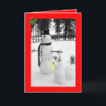 Funny snowman Christmas Holiday Card<br><div class="desc">Silly snowman Christmas cards for dog lovers with a funny, humourous snowman theme for those who love to see funny snowmen at Christmas.Funny, humourous snowmen Christmas cards will certainly make folk laugh this festive season with their wicked snowmen humour.</div>