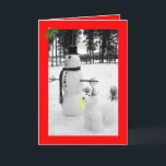 Funny snowman Christmas Holiday Card<br><div class="desc">Silly snowman Christmas cards for dog lovers with a funny, humourous snowman theme for those who love to see funny snowmen at Christmas.Funny, humourous snowmen Christmas cards will certainly make folk laugh this festive season with their wicked snowmen humour.</div>