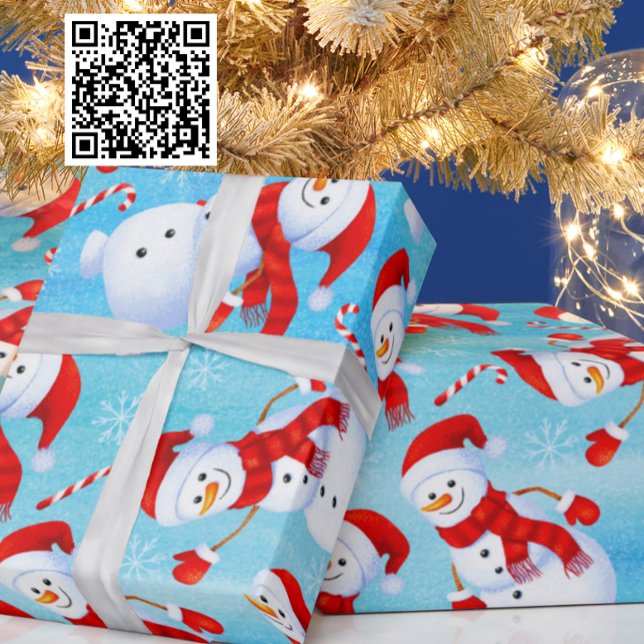Funny Snowman Christmas Pattern Wrapping Paper (Creator Uploaded)