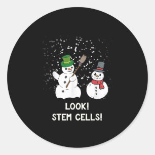 Funny Snowman Christmas Science Xmas Biology Snow  Classic Round Sticker