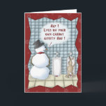 Funny Snowman Easter Bunny Christmas Card<br><div class="desc">Funny Snowman Easter Bunny Christmas Card</div>