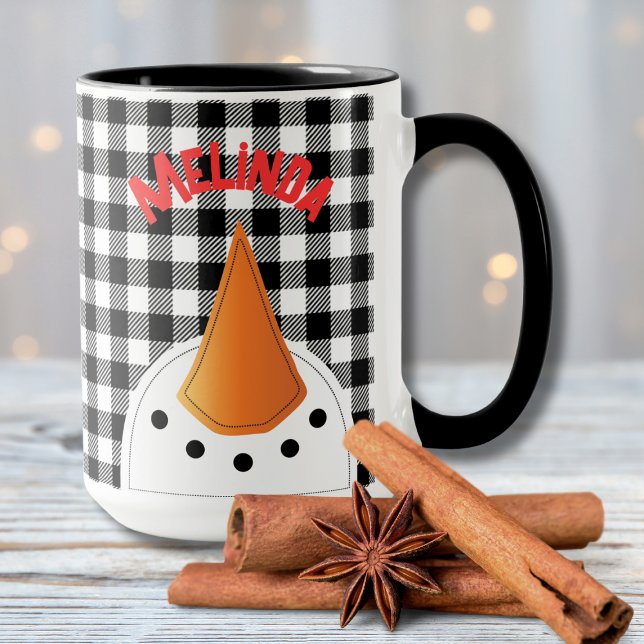 Funny Snowman Face Bold Holiday Gift Personalised Mug (Creator Uploaded)