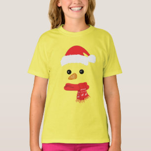 Funny Snowman Face happy Merry christmas Family T-Shirt