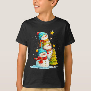Funny Snowman For Women Men Kids Family Youth Chri T-Shirt