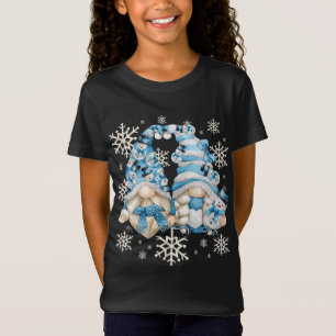 Funny Snowman Gnomies With Snowflakes - Cute Winte T-Shirt