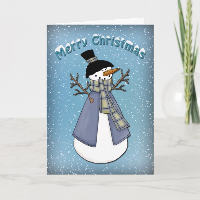 Funny Snowman Holiday Card (Front)