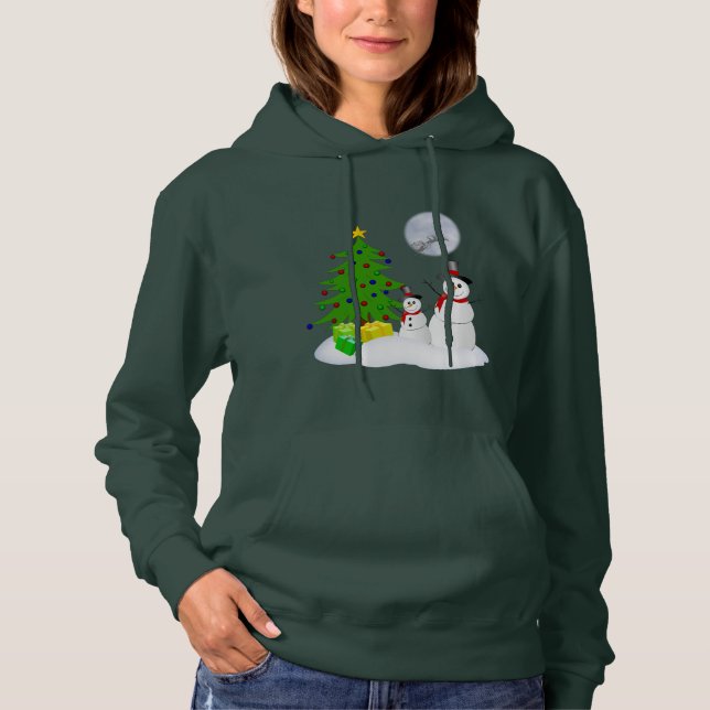 Funny Snowman Holiday Hoodie (Front)