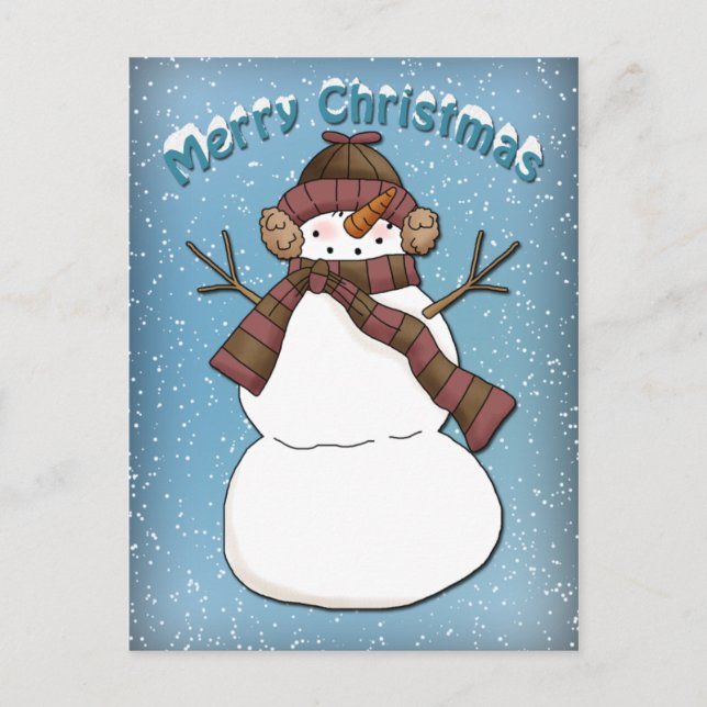 Funny Snowman Postcard (Front)