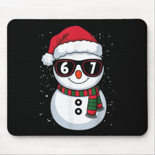 Funny Snowman Six Seven Christmas 67 Meme Gen Alph Mouse Pad