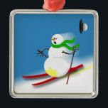 Funny Snowman Ski Joke Holiday Christmas Decor Metal Tree Decoration<br><div class="desc">Funny Snowman Ski Joke Holiday Christmas Decor Decoration © TDSwhite</div>