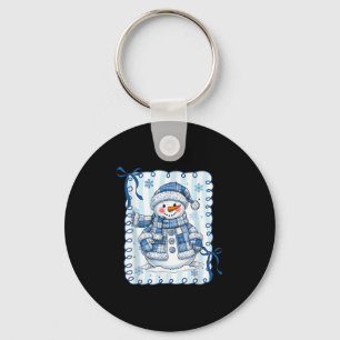 Funny Snowman Snowflake Merry Christmas Xmas Famil Key Ring