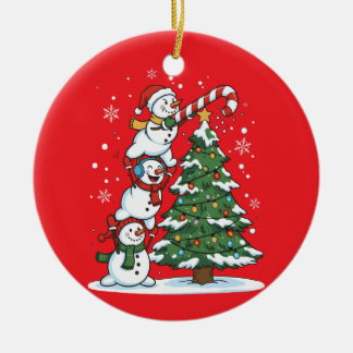 Funny Snowman Tree Decorating Ornament