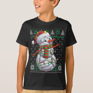 Funny Snowman Volleyball Christmas Ball Ugly Sweat T-Shirt