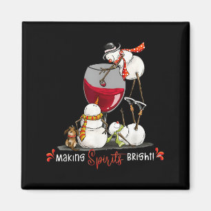 Funny Snowman Wine Christmas Holiday Magnet