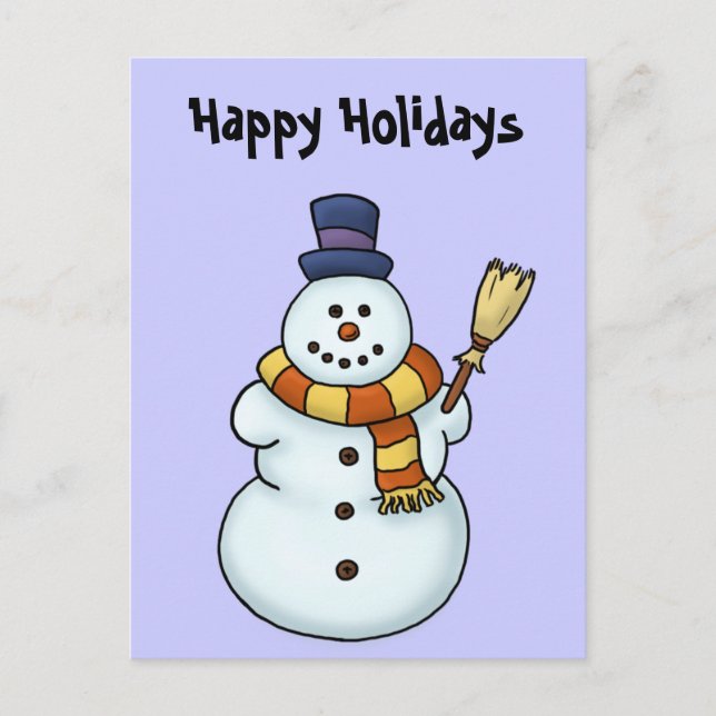 funny snowman winter holiday postcard (Front)