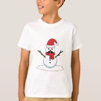 Funny Snowman with Moustache and Carrot