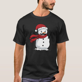 Funny snowman with moustache and carrot T-Shirt