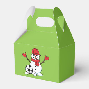 Funny Snowman with Soccer Ball Favour Box