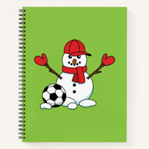 Funny Snowman with Soccer Ball Notebook