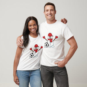 Funny Snowman with Soccer Ball T-Shirt