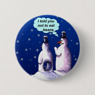 Funny Snowmen Cartoon 6 Cm Round Badge