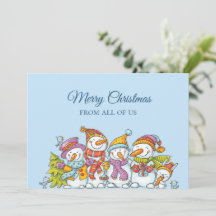 Funny Snowmen Happy Holiday Merry Christmas Card
