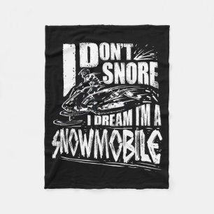 Funny Snowmobile Dream Snowmobile Driving Fleece Blanket