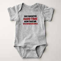 Funny Snowmobile Jersey Bodysuit for Baby