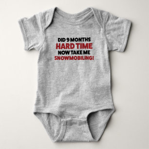 Funny Snowmobile Jersey Bodysuit for Baby