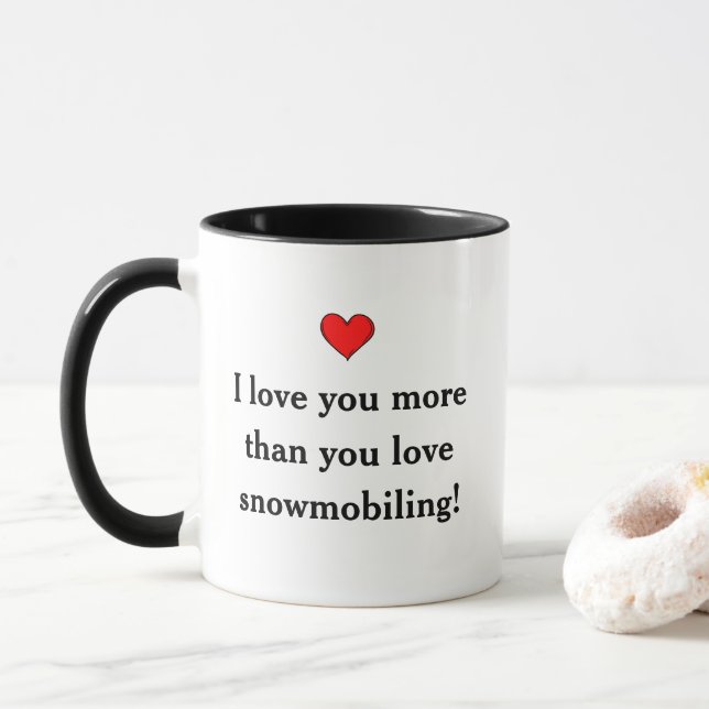 Funny Snowmobiling Husband Gift Mug (With Donut)