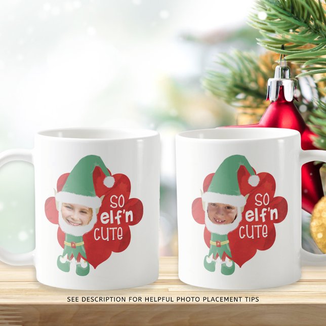 Funny SO ELF'n CUTE Elf Masks for Faces Christmas Coffee Mug (Creator Uploaded)