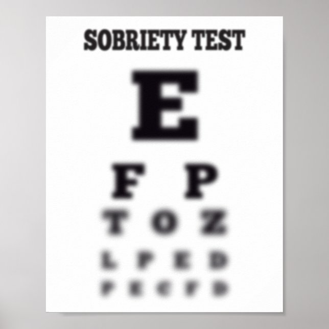 Funny Sobriety Test 🍻 Blurry Eye Chart  (Front)