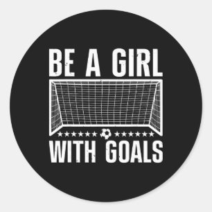 Funny Soccer Art For Women Girls Soccer Player Soc Classic Round Sticker