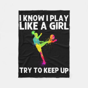 Funny Soccer Art For Women Girls Soccer Player Soc Fleece Blanket