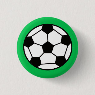 Funny Soccer Ball On Green Background 3 Cm Round Badge