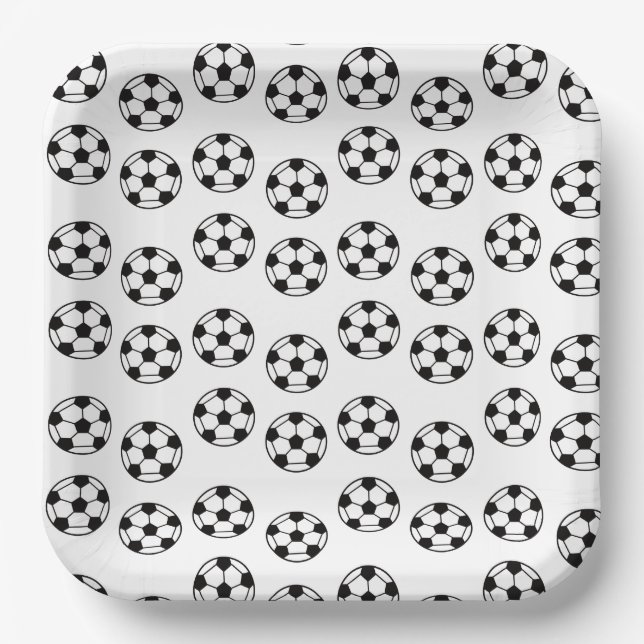 Funny Soccer Ball Pattern Paper Plate (Front)